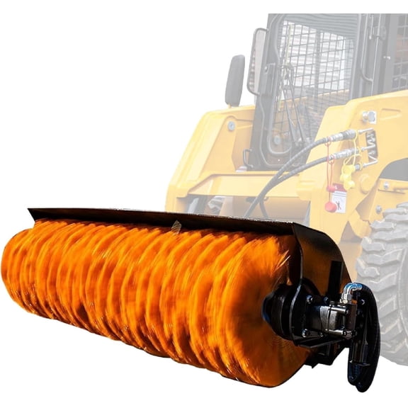 MMS 61'' Hydraulic Sweeper Attachment for Bobcat Skid Steer Loader, Snow Sweeping, Detachable Bristles, Pavement Debris Cleaner