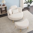 thumbnail image 1 of 61-Inch Beige Comfort Sofa: Compact Lounge with End Table for Small Spaces – Ideal for Afternoon Tea, Balcony & Bedroom Use, 1 of 9