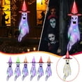 thumbnail image 1 of 61 Inch Ghost Windsock with LED Light, Colorful Hat Halloween Hanging Decorations Outdoor Ghost Decorations Ghost Decorations Scary Halloween Windsock for Garden Yard Decor, 1 of 7