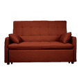 thumbnail image 1 of 61-Inch Large-Size Convertible Sofa Bed for Apartment & Guest Room, Reinforced Iron Frame with Storage Pockets & Adjustable Backrest, Space-Saving Fabric Sleeper for Home Use, 1 of 9