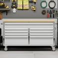 thumbnail image 1 of 61 Inch Tool Chest, Tool Cabinet with 9 Drawers, Mobile Storage Cabinet with Locking System, Stainless Steel Material and Sturdy Structure, High Capacity for Home Workshop Kitchen and Garage, 1 of 7