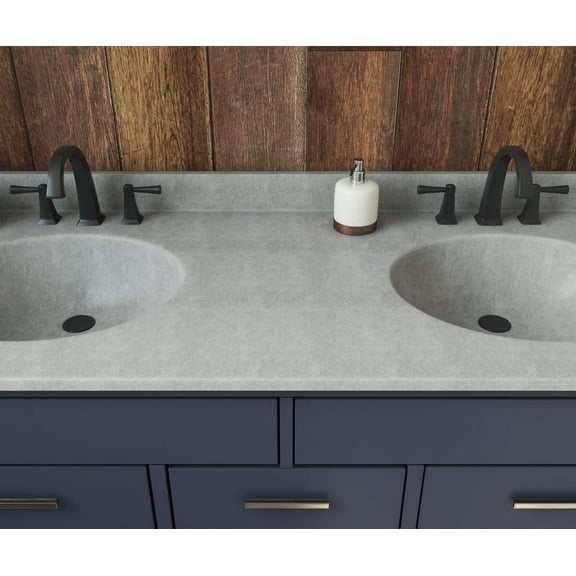 61 Inch Vanity Top with Oval Integral Sinks