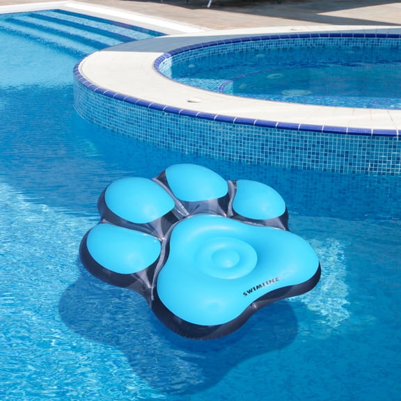 Swimline 61" Inflatable Pawprint 1-Person Swimming Pool Float - Blue