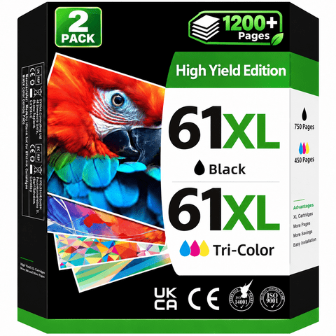 61XL Ink Cartridge Compatible for HP 61XL Ink Combo Pack Black and Color Ink for Envy 4500 5530 4502 Officejet 4630 4635 DeskJet 1000 1010 2050 2500 Printer