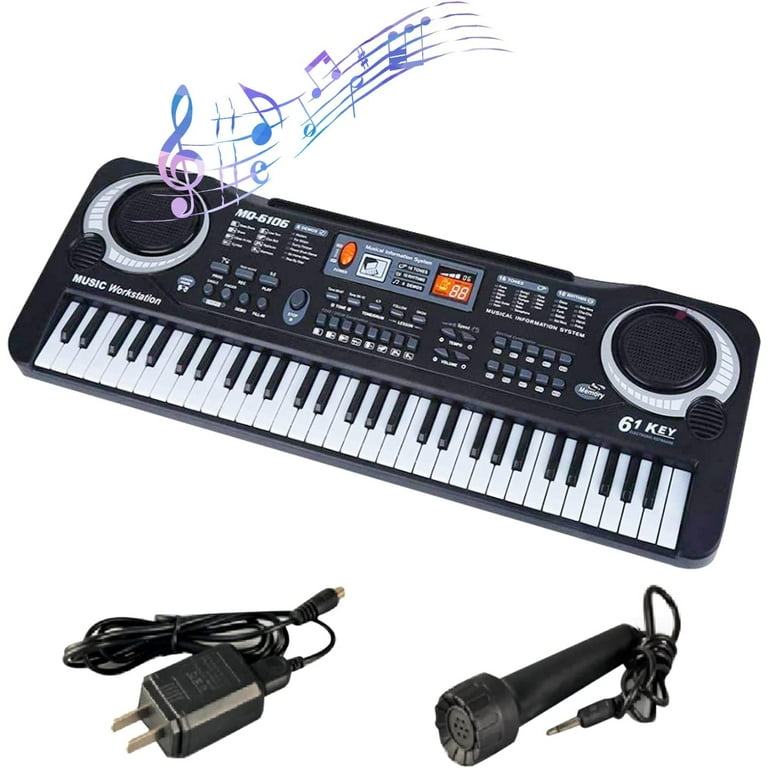 New 61 Keys Digital Electric Piano Digital Keyboard Piano Electronic Organ  with Mic Musical Instruments Gifts