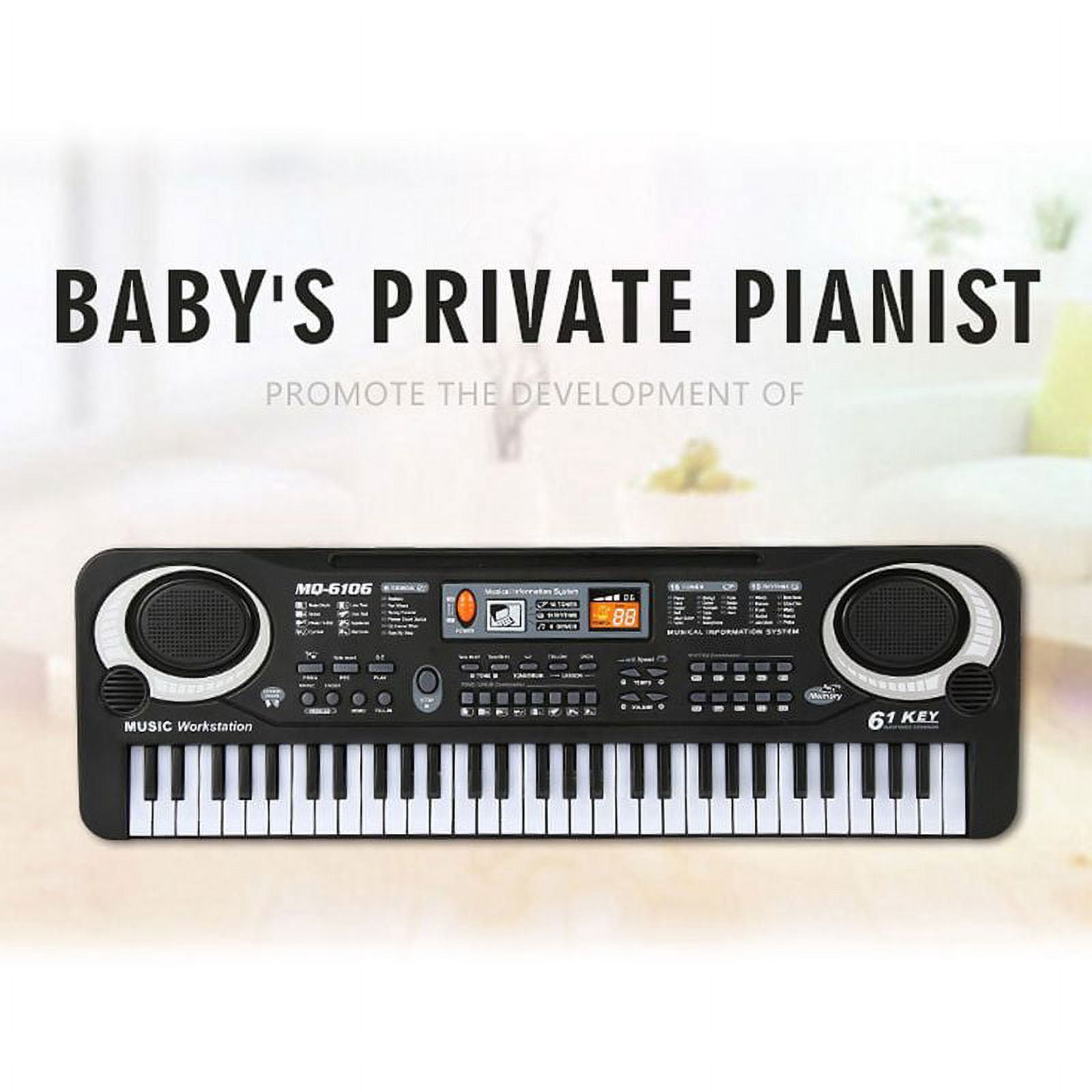 61 Key Digital Music Electronic Keyboard Multifunctional Electric Piano for Piano Student with Microphone Musical Instrument