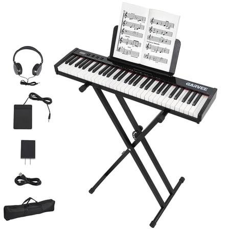 61-Key Electronic Keyboard Set with Stand and Bench, Musical Instrument Gift Set For Beginner, Perfect for Home Practice