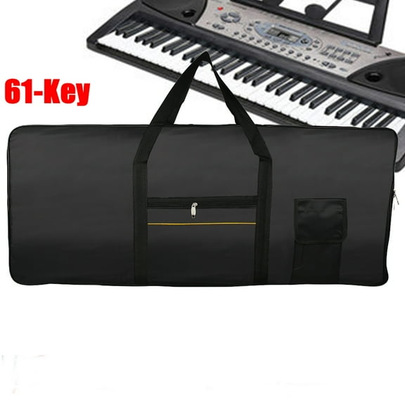 61 Key Keyboard Carry Bag, Dustproof Piano Case Keyboard Case Waterproof with Handle Strap Extra Pockets