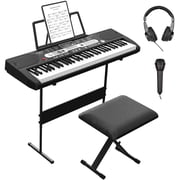 61 Key Keyboard Piano, Electric Piano Keyboard Kit, Includes Speaker Microphone, Sheet Stand and Power Supply, Gift for Beginners