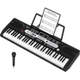 thumbnail image 1 of 61 Key Keyboard Piano,Portable Electronic Keyboard Piano Complete Beginner Set with Microphone, Power Supply, Built In Speakers for Birthday or Christmas Gift(without stand), 1 of 6