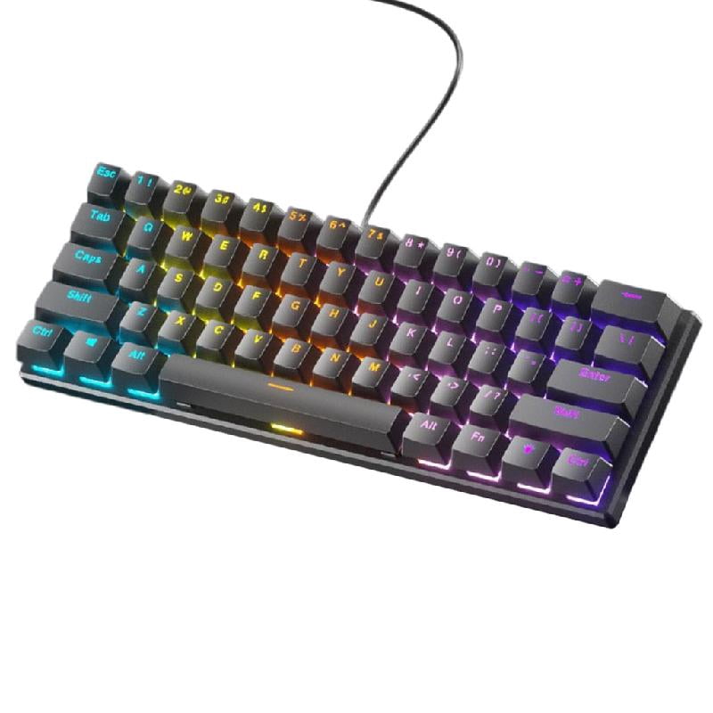 61 Key LED Backlit Cord Gaming Keyboard Ergonomic Waterproof Mechanical