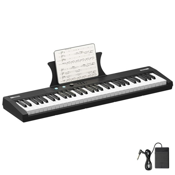 61-Key Piano Keyboard With Power Supply, Built In Speakers, Pedal,Protable Digital Music Keyboard Teaching For Beginners
