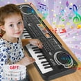 61 Keyboard Piano with Microphone & Key Note Stickers Labels for