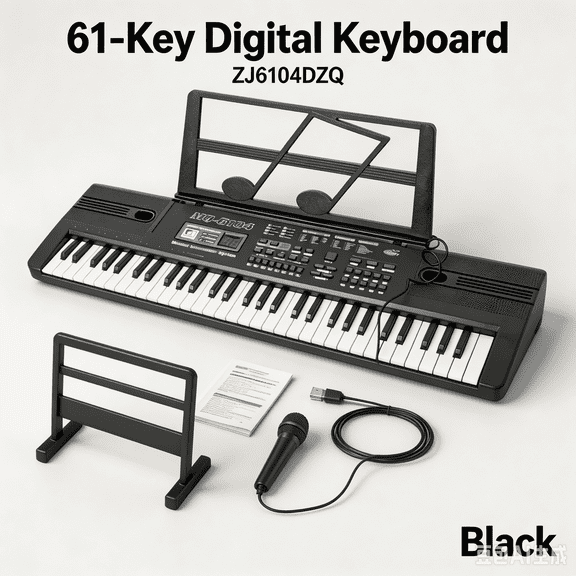 61 Keys Electronic Keyboard Piano,Portable Keyboard with Stand,Keyboard for Kids Ages 1-6 and Rhythm Features