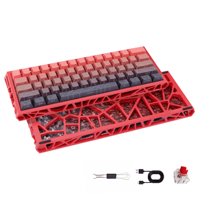61 Keys Hot Swappable Mechanical Keyboard, Linear Red Switch RGB Backlit PBT Keycaps N-Key Rollover Compact Hollow Shell Gaming Keyboard for PC Laptop
