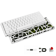 61 Keys Mechanical Keyboard, 60% Layout, Hollow Shell in 6 Colors, RGB Backlit, Full N-Key Rollover, Hot-Swappable Linear Red Switch, Backlit PBT Keycaps