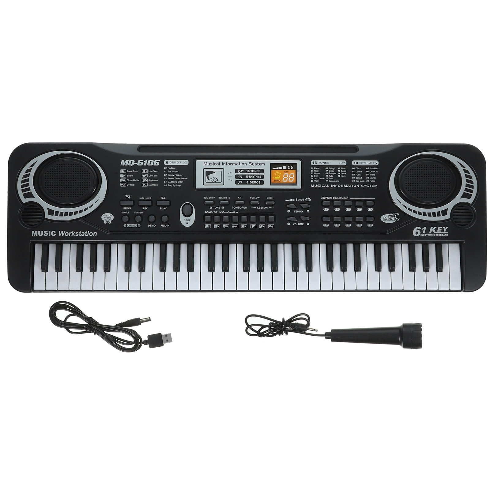 61 Keys Piano Keyboard, Electronic Digital Piano with Built-in Speaker Microphone