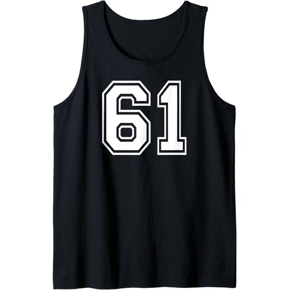 61 Number Sixty-One Team Sports Graphic Varsity Tank Top Size S-3XL
