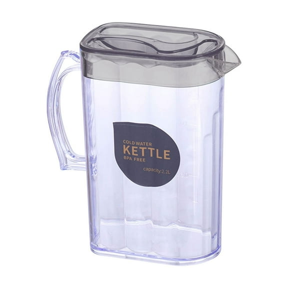 61 Oz/0.48 Gallon Cold Water Kettle – Large-Capacity Plastic Pitcher with Lid & Measurement Scale Leakproof Lid Design, Household/Camping/Party Use