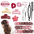 thumbnail image 1 of 61 PCS Hair Accessories Set for Women with Clips, Elastic Ties, No-Crease Bands & Styling Tools, 1 of 10