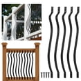 thumbnail image 1 of 61-Pack 32.25 Inch Metal Balusters, Staircase Spindles With Screws, Wavy Iron Railing for Outdoor Stair Deck Porch, 1 of 7