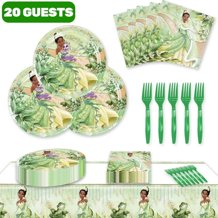 Princess Tiana 61 Pcs Party Supplies, Includes Plates, Napkins