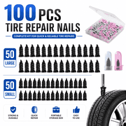 100 Pcs Tire Repair Screws, Tire Repair Rubber Nail, Screw in Tire Plugs,Quick Tool Tire Plugs, Self-Service Tire Repair Rubber Nail Kit for Patching Punctures in Vacuum Tires of Cars, Motorcycles