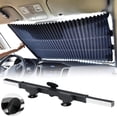 thumbnail image 1 of 61" Retractable Windshield Sun Shade for Car, IC ICLOVER Large Sun Visor Protector Cover Blocks 99% UV Rays to Keep Your Vehicle Cool, Folding Auto Front Window Foil Curtain for SUV Truck Windshield, 1 of 9