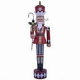 thumbnail image 1 of 61" Tall Large Iron Christmas Nutcracker with Candy Cane Staff & LED Lights "Harry", 1 of 5