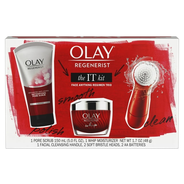 (61 Value!) Olay Regenerist Regimen Gift Set Facial Cleansing Brush