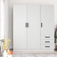 thumbnail image 1 of Woodpeckers Furniture and Mattress 61"Wide Armoire Wardrobe Closet For Hanging With 3 Drawers & Shelves, 1 of 7
