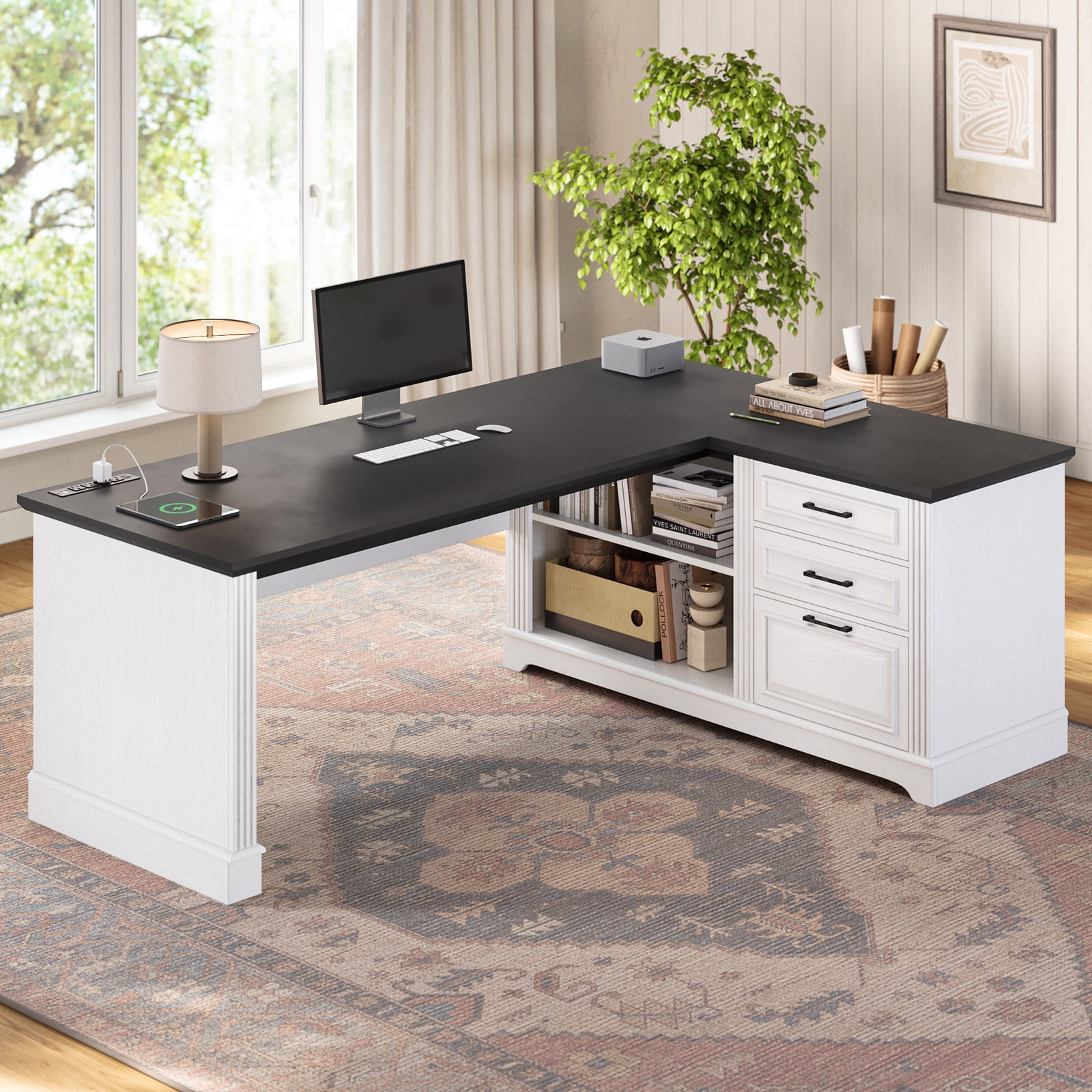 L Shaped Farmhouse Desk, 61