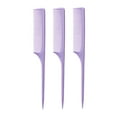 thumbnail image 1 of 61 XL Rat Tail Combs Wide Tooth Comb Detangling Hair Styling Coarse Hair Foiling Thick Back Parting Combs Hairstylist Combs For Women Made In USA 3 Pc. (Lavender), 1 of 5