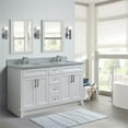 thumbnail image 1 of 61 in. Double Rectangle Sink Vanity with Granite Top, White & Gray, 1 of 1