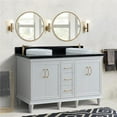 thumbnail image 1 of 61 in. Double Round Sink Vanity with Galaxy Granite Top, White & Black, 1 of 1