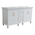 thumbnail image 1 of 61 in. Double Wooden Vanity White White Quartz Rectangle Sink, 1 of 15