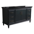 thumbnail image 1 of 61 in. Single Wooden Vanity  Dark Gray Black Galaxy Granite Oval Sink, 1 of 13