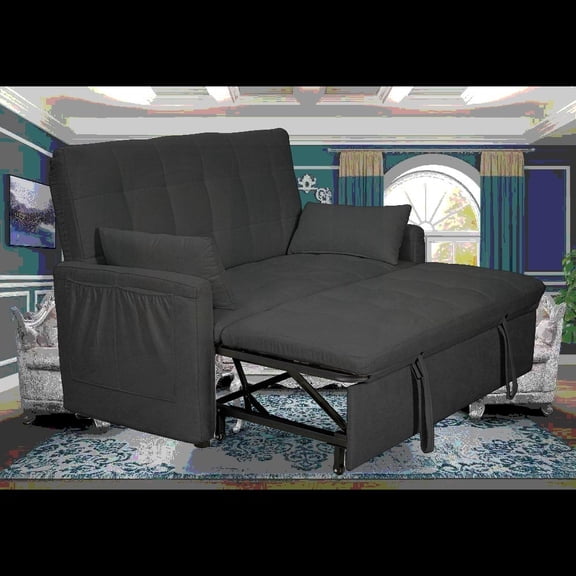 61-inch BALUS Fabric Sofa Bed | 2-in-1 Convertible, Stable Frame