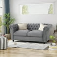 thumbnail image 1 of 61 inch Love Seat Couches, Upholstered Sofa Sleeper Couch with Pillows, Loveseat Sofa for Living Room, Apartment, Office,Apartmen, Dark Gray, 1 of 9