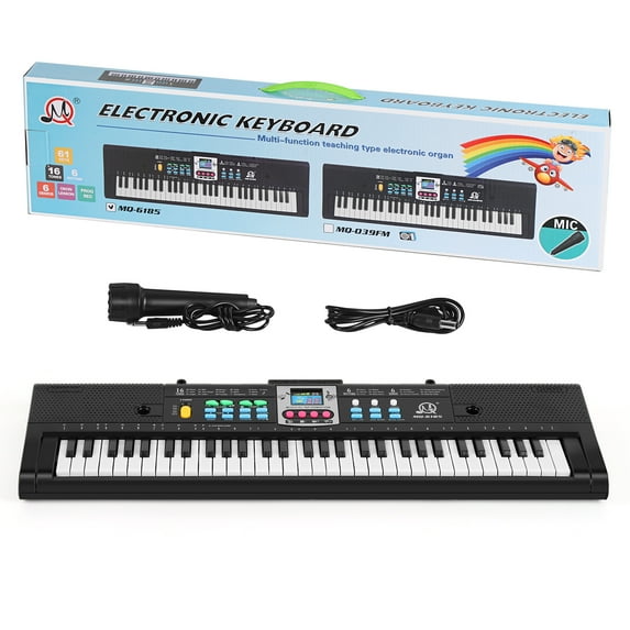 61 key keyboard Piano,Portable Electronic Digital Piano Power Plug,Rich Teaching Content,Multi-Functional Electronic Piano Suitable For Beginners