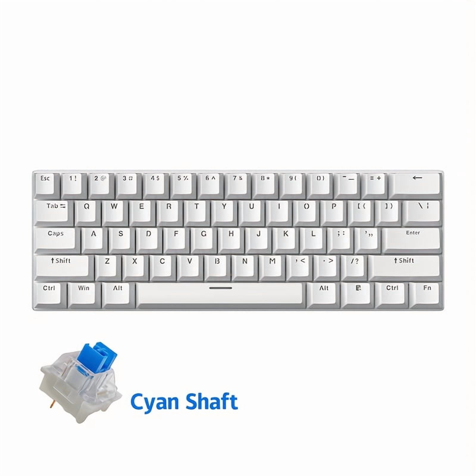 61 key wired mechanical keyboard with RGB backlight double shot keycaps compact portable design type c cable connection full key