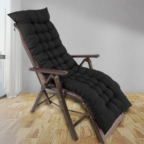 61 x 19 Inch Chaise Lounge Cushions Soft Lounge Chair Cushion Sofa Lawn Furniture Cushion Pad with Ties
