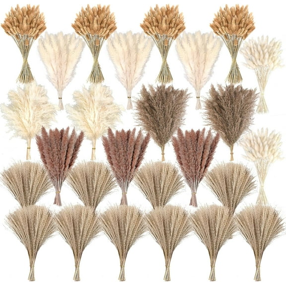 610 PCS Dried Pampas Grass Decor, Dried Flower Bouquets for Wedding, Home, Centerpiece Table, Modern Home, Western Living Room, Nurserie, Nursery,  Room, Beach, Women Office, and  Decor