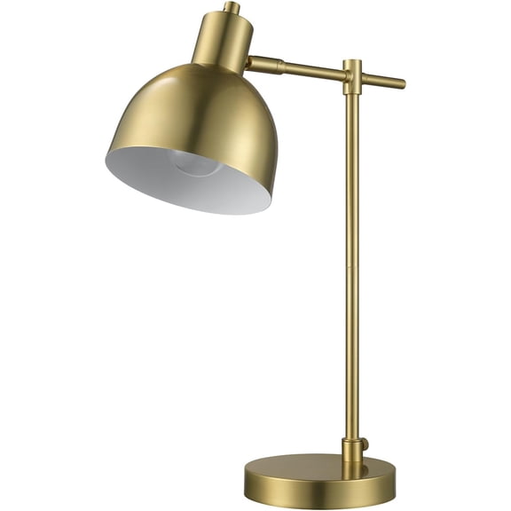 61000058 18" Desk Lamp, Matte Brass Finish, Metal Shade, Adjustable Pivot Joint, Rotary Switch, Modern Lighting for Bedroom or Office, Timeless, Lights for Home, E26 Base