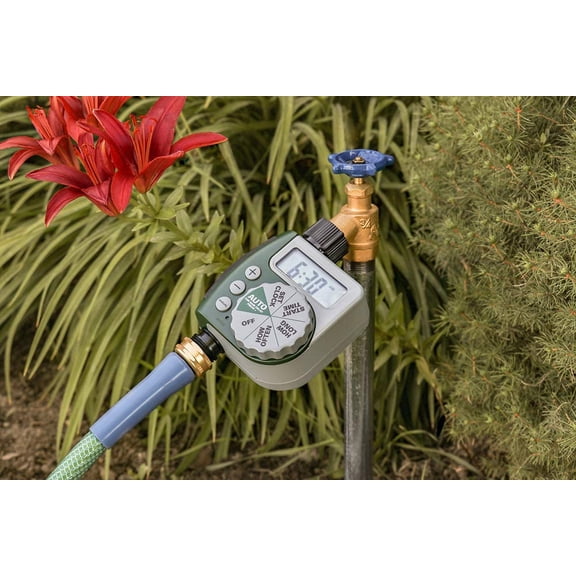 61014 Automatic Garden Box Irrigation System - Complete 64 Sq Ft Coverage Kit with Digital Hose Timer & Quick-Connects