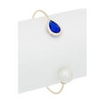 thumbnail image 1 of 610210208603 Teardrop Gemstone & Pearl Open Bangle, Cobalt Blue Quartz, 1 of 1