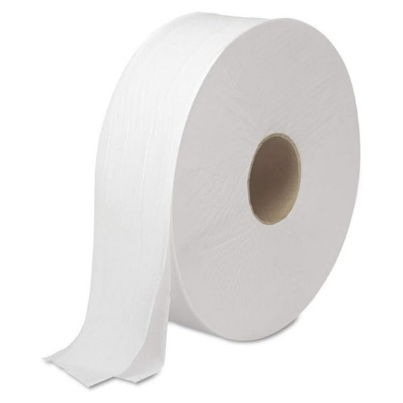 6102B 3.5 in. x 2000 ft. JRT Septic Safe 2-Ply Bath Tissue - Jumbo, White (6/Carton)