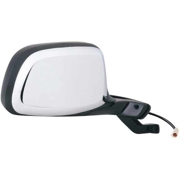 61031F - Fit System Passenger Side Mirror for 92-96 Bronco, F150, F250, 92-97 F250, F350 HD, black/ chrome, foldaway, w/o perf pkg, Power Fits select: 1992-1996 FORD F150, 1997 FORD F250