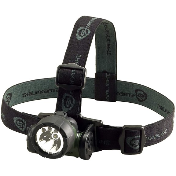 61051 Trident 80-Lumen LED Headlamp with Elastic Head Strap, and Rubber Hard Hat Green
