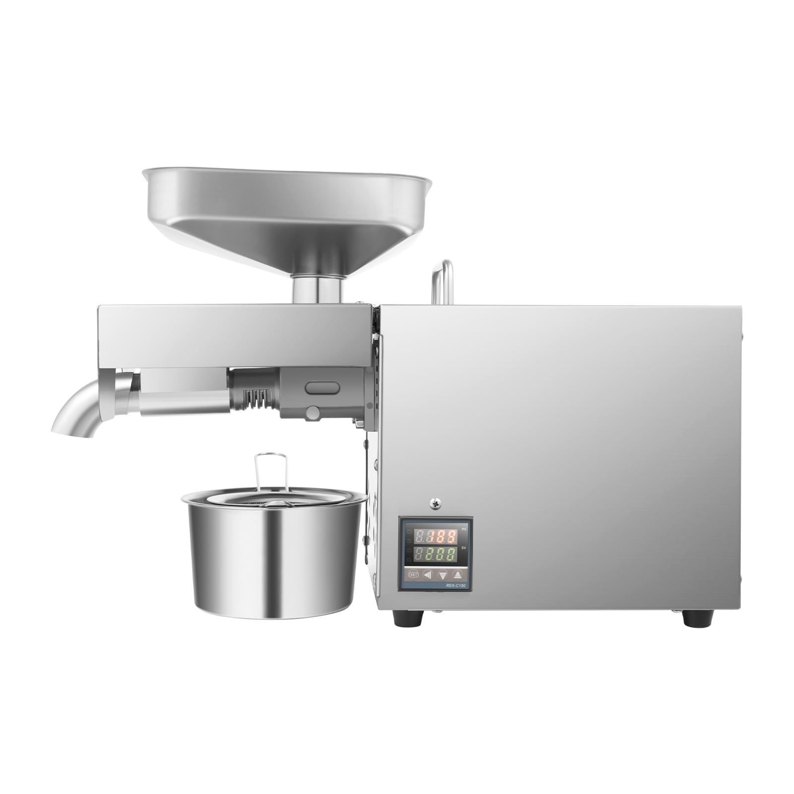 610W Automatic Oil Press Machine Commercial Intelligent Hot Cold Oil Extractor Stainless Steel